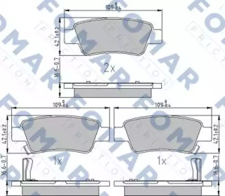 FOMAR FRICTION fo874281 -  Комплект тормозных колодок, дисковый тормоз